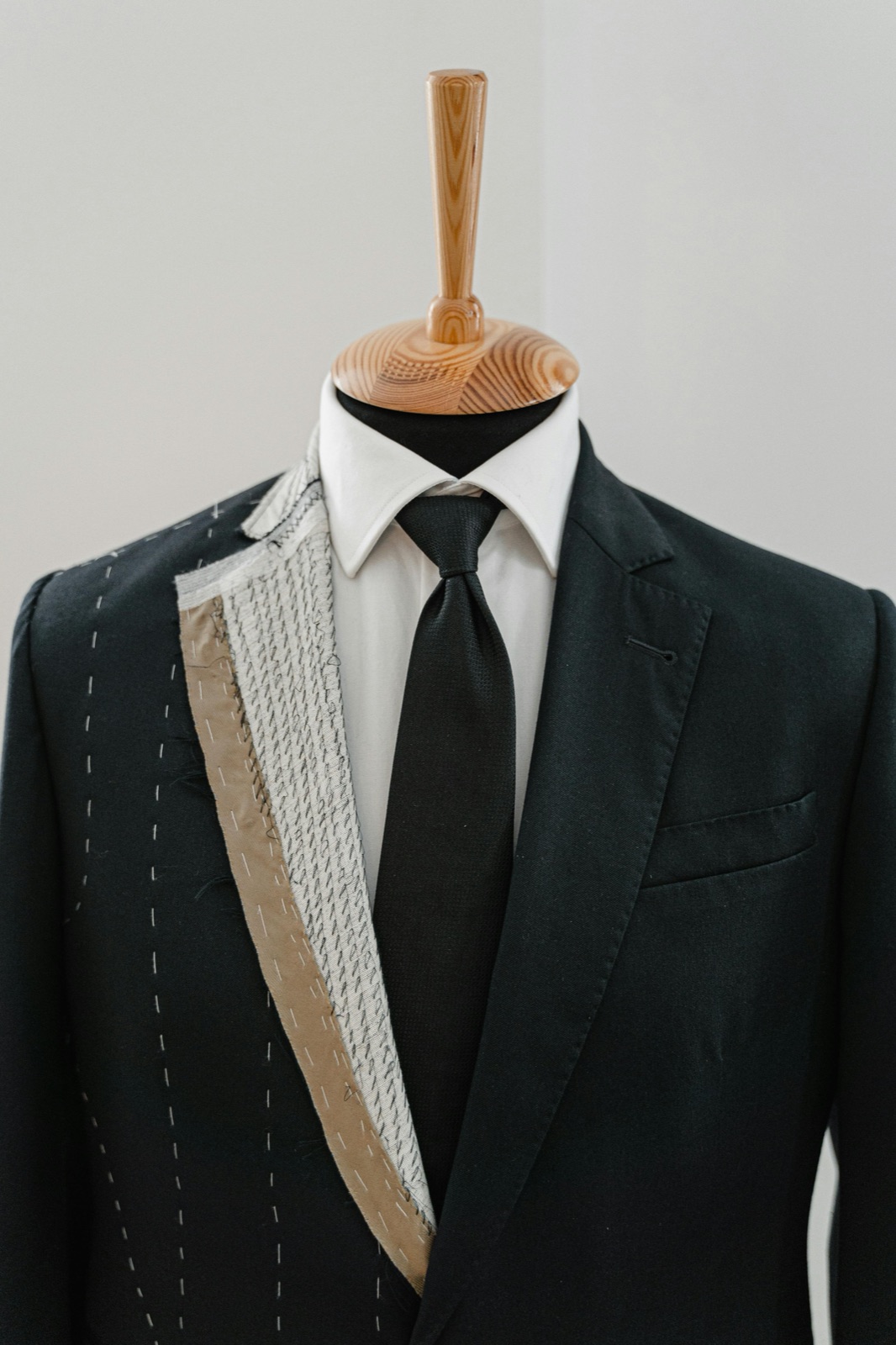 Bespoke suit with hand-stitched lapel and visible canvas construction — Outfit Tailor Koh Samui